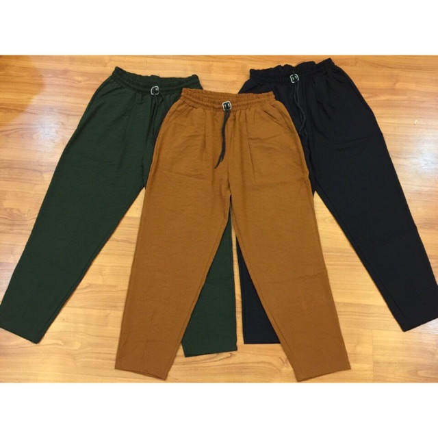 Quần baggy vải đũi