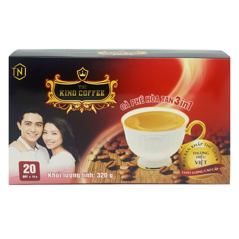 Cà Phê Hòa Tan 3IN1 KING COFFEE Chính Hãng - Hộp 20 gói x 16g