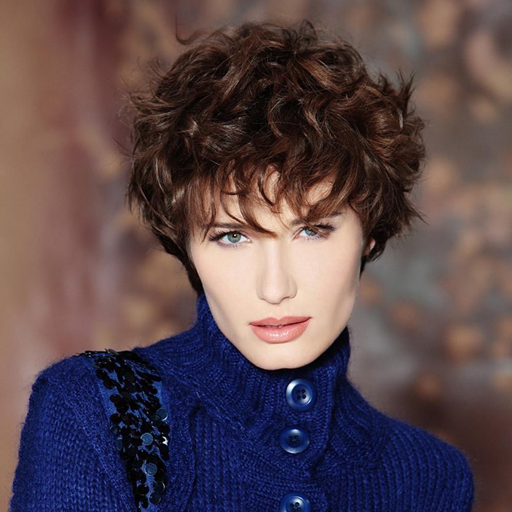 Bộ Tóc Giả Ngắn Xoăn Nhiều Màu Sắc Thời Trang