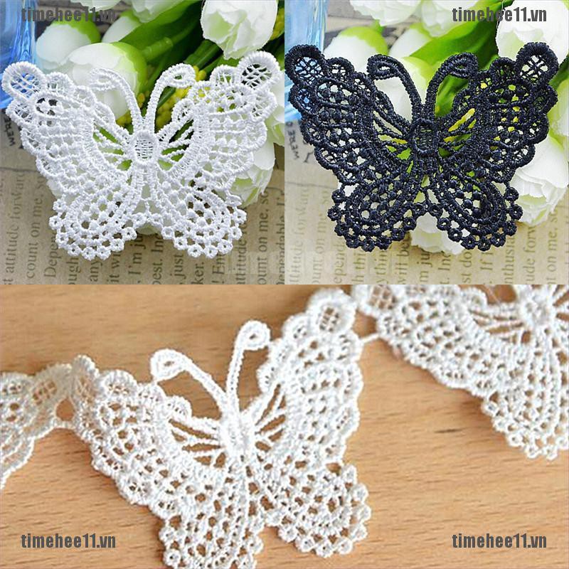 Sticker Ủi Thêu Ren Hình Bướm Cho Đám Cưới