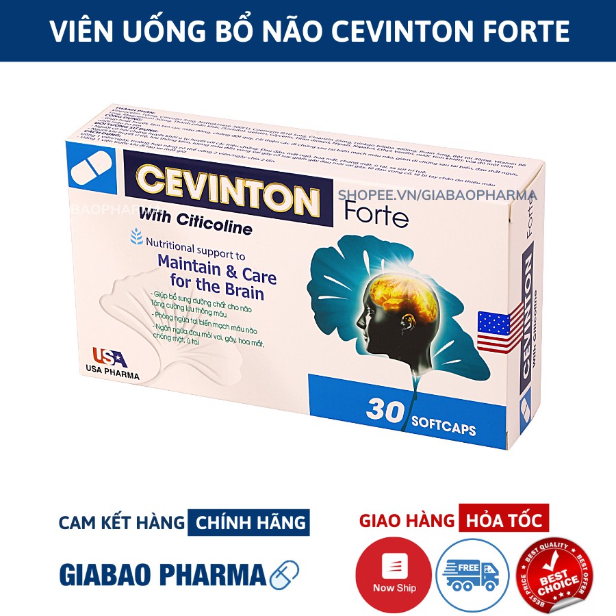 Viên uống bổ não CEVINTON ngừa tai biến mạch máu não, bổ não, tăng cường lưu thông máu