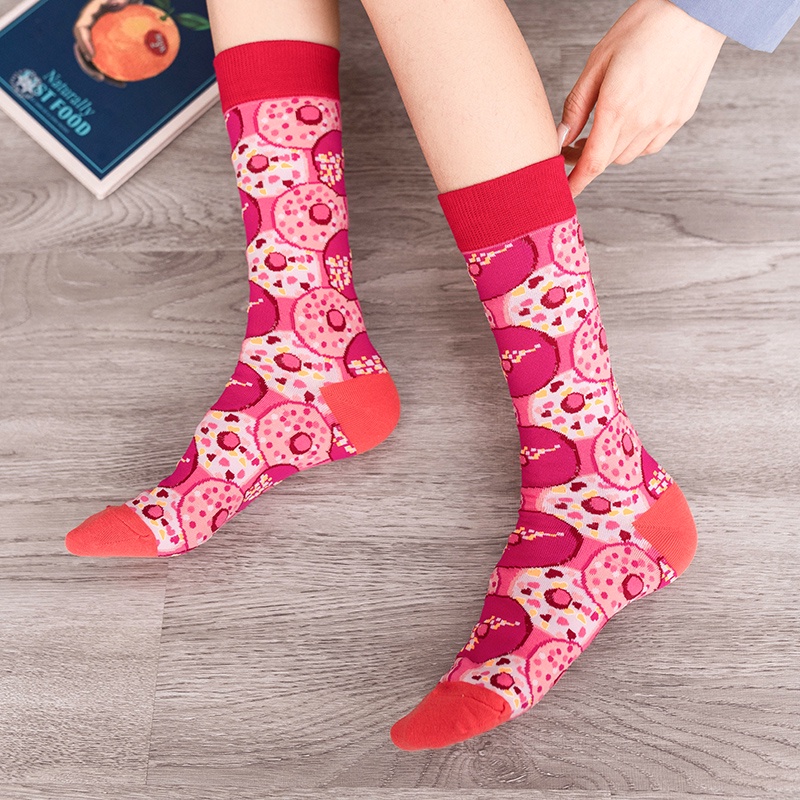 Colorful Cotton Women High socks West Fashion Streetwear Hip-hop Female Mid Calf Socks Trendy Couple Socks