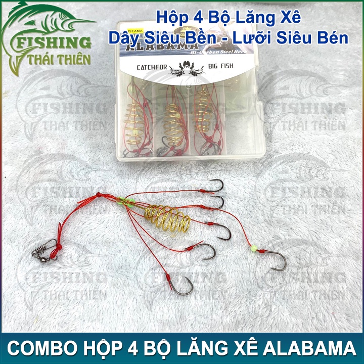 Combo 4 Bộ Lăng Xê Alabama Lưỡi Bén Dây Siêu Bền Dùng Câu Sông Hồ Dịch Vụ Cá Chép, Trắm, Rô Phi