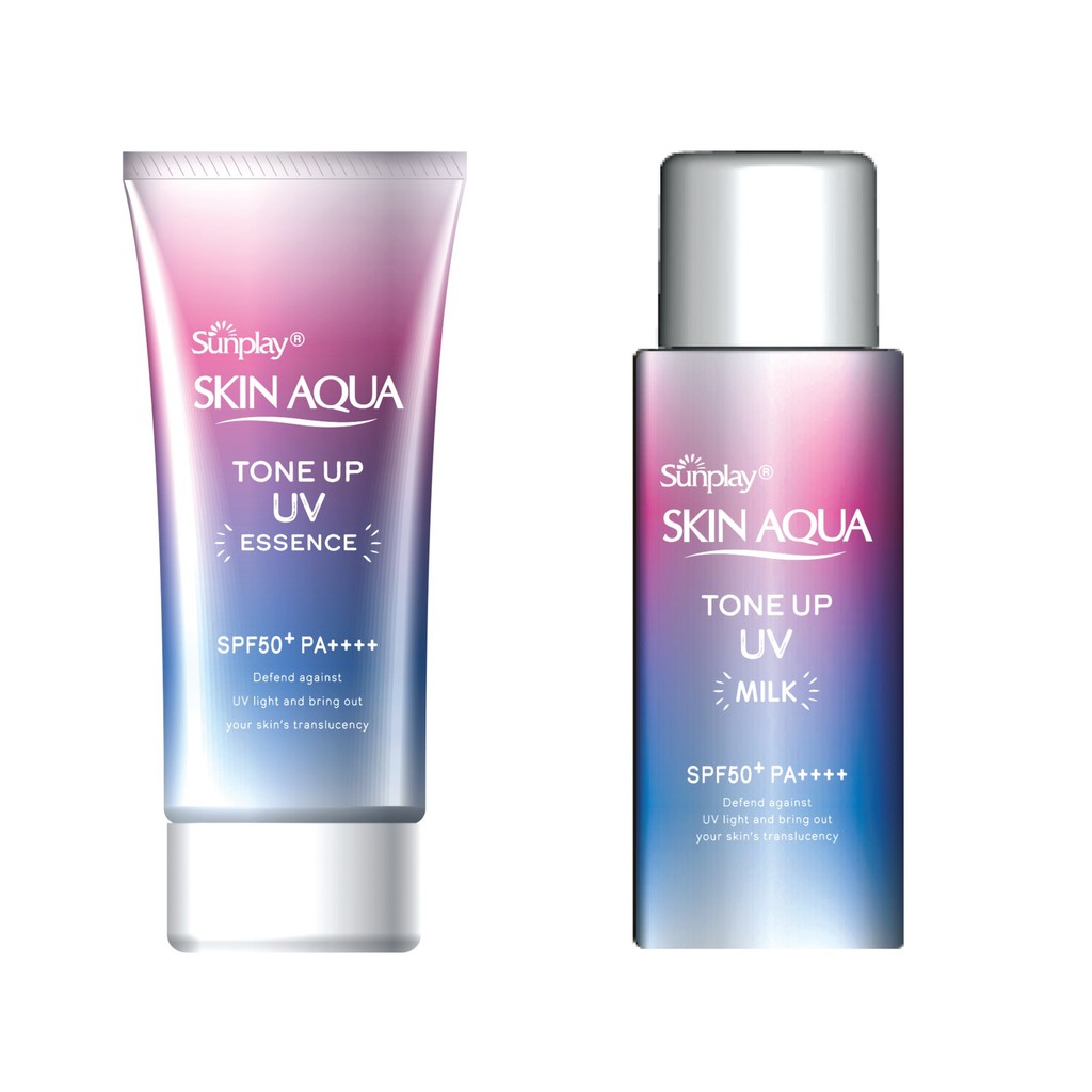 Tinh chất chống nắng nâng tông dành cho da khô/thường Sunplay Skin Aqua Tone Up UV Essence Lavender SPF50+ PA++++ (50g)