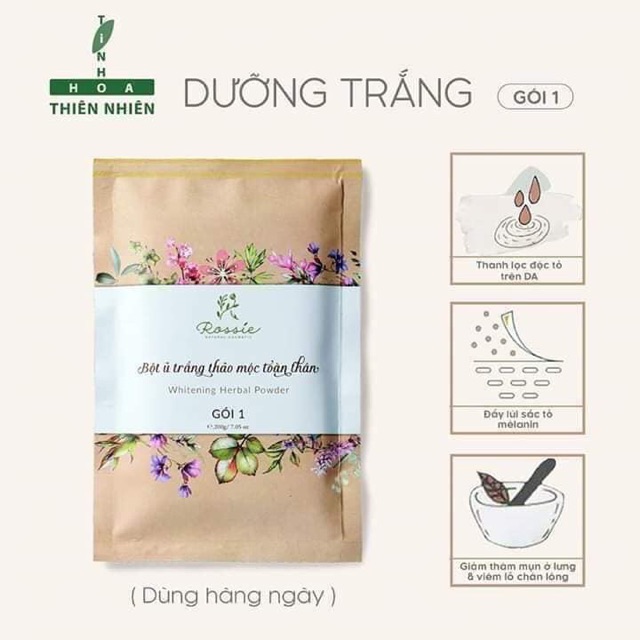 Bột ủ trắng thảo mộc Rossie