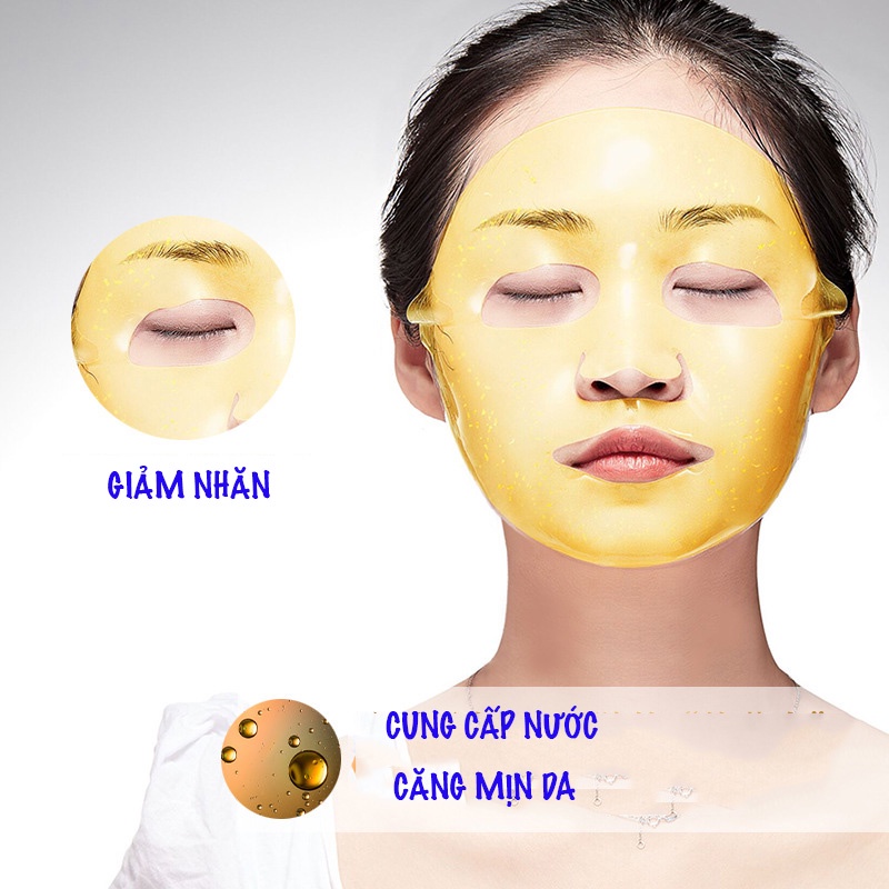 Mặt nạ Vàng 24K COLLAGEN  trong suốt dưỡng da cấp nước giúp da căng bóng mịn màng mask nội địa trung nội địa trung CS66