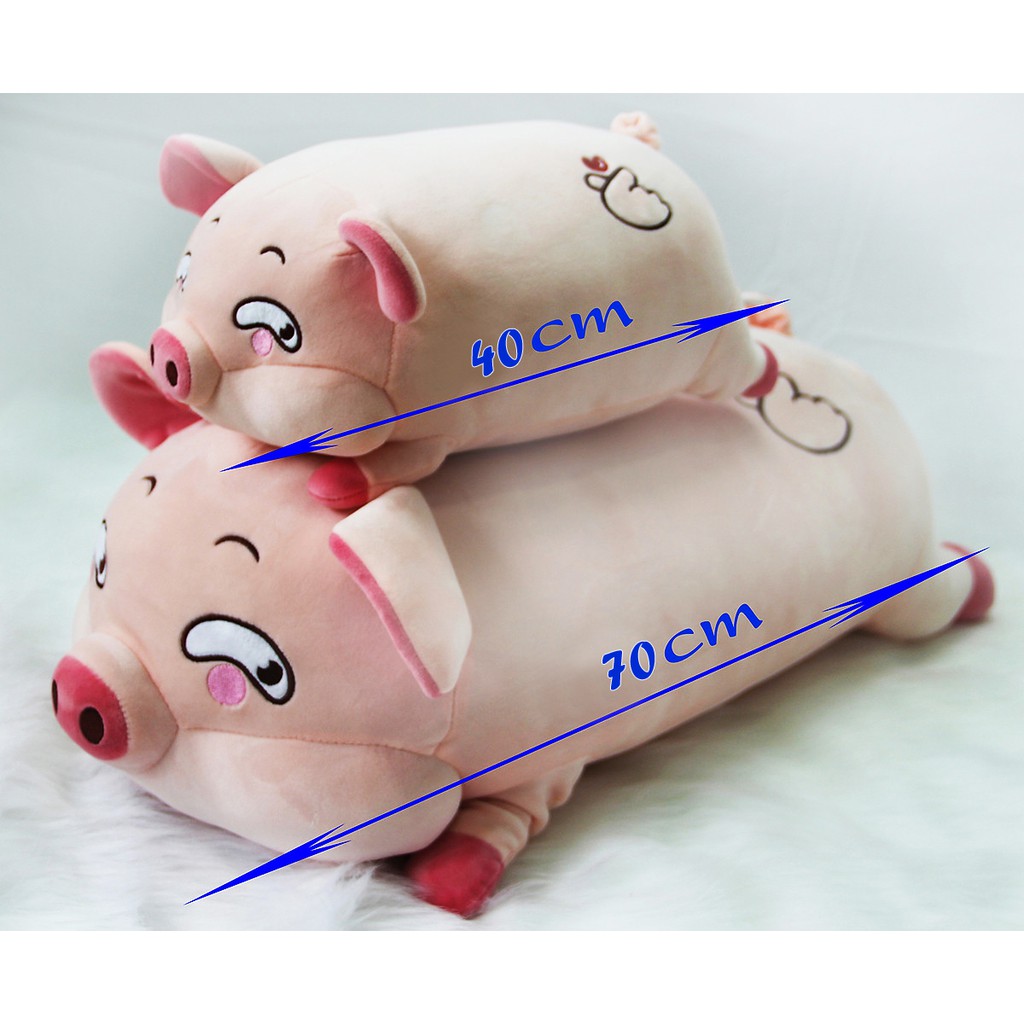 GẤU BÔNG HEO LƯỜI MẮT LIẾC (40CM---&gt;70CM) VẢI MINISO SIÊU MỊN, HÀNG CAO CẤP LOẠI 1