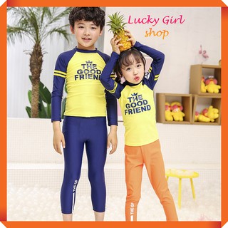 [SIÊU CHẤT] Sét Bộ Bơi Đồ Bơi Tay Dài Quần Dài Bé Trai Bé Gái “The Good Friend” Cao Cấp - Lucky Girl shop