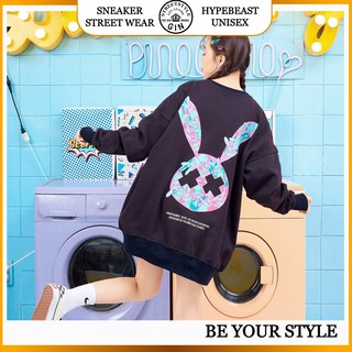 Áo Sweater Tay Dài Dáng Rộng Bad Rabbit Unisex - Gin store