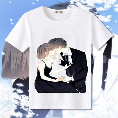 Áo thun phông trắng IN HÌNH Con tim rung động anime chibi dễ thương xinh xắn