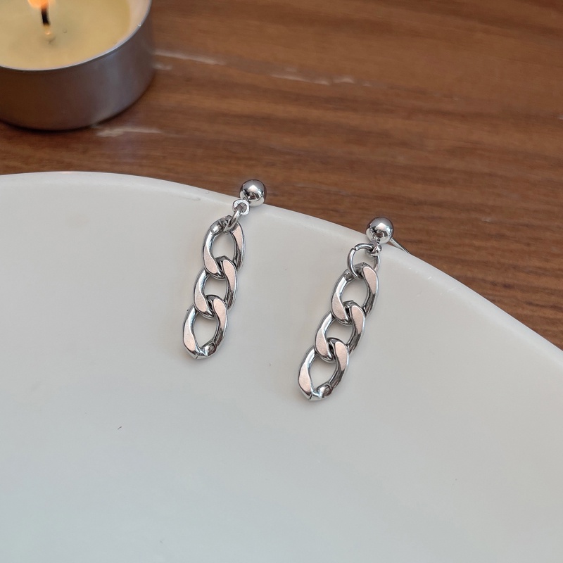 Khuyên Tai Dây Xích Bằng Kim Loại Phong Cách Hip Hop Đơn Giản Thời Trang Cho Nữ