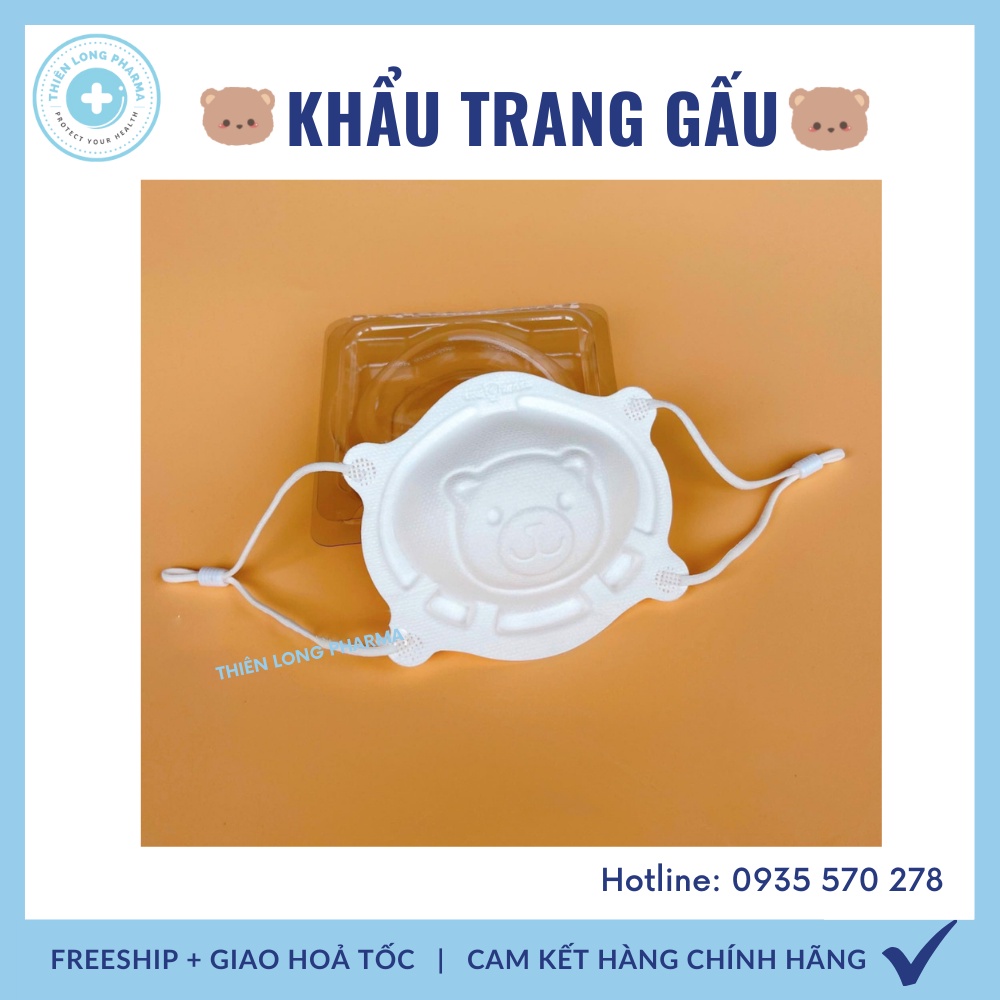 Khẩu trang gấu bé Sơ Sinh 0-3 tuổi [ SET 3 Cái] khẩu trang trẻ em chính hãng UNI MASK công nghệ Nhật