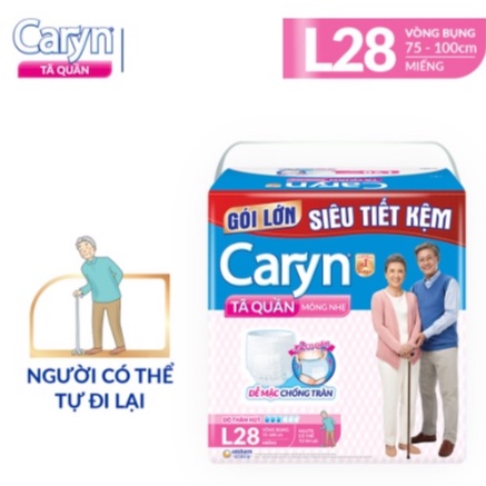 Tã Quần Người Lớn Caryn Mỏng Nhẹ Chống Tràn Size L 28 Miếng