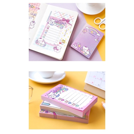 Giấy Note set 100 tờ mẫu gấu siêu xinh để ghi chú,trang trí