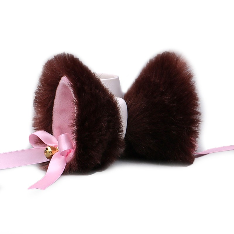 Nhật Bản Lolita Anime Kẹp Tóc Dễ Thương Lông Tai Mèo Kẹp Tóc với Bowknot Chuông Cosplay Trang Phục Snap Barrette