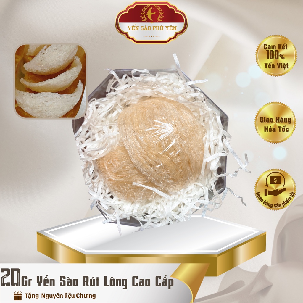 20gr Yến Sào Rút Lông Nguyên Tổ🎁Nguyên liệu chưng cao cấp!