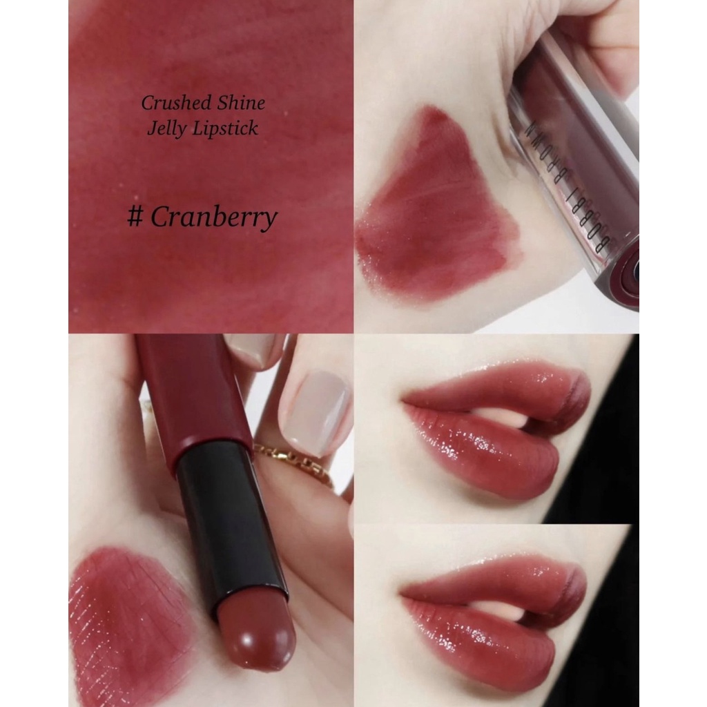 Bobbi Brown Jelly Sticks, màu 1 Cranberry 4 Lilac 6 Candy Apple, son nhiều chất dưỡng, lên màu khá chuẩn
