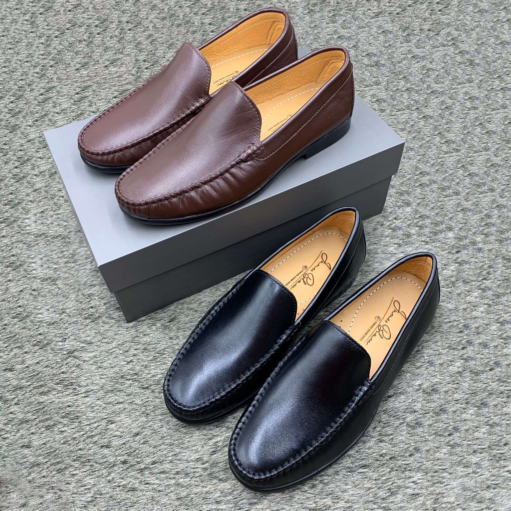 Giầy lười nam công sở da bò đế phíp nhập khẩu, giầy nam công sở lịch lãm sang trọng