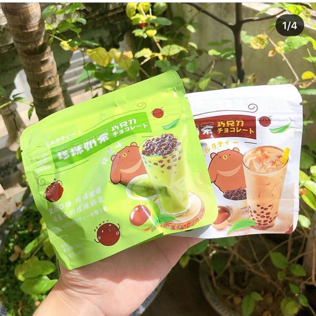 Kẹo trân châu gấu nâu