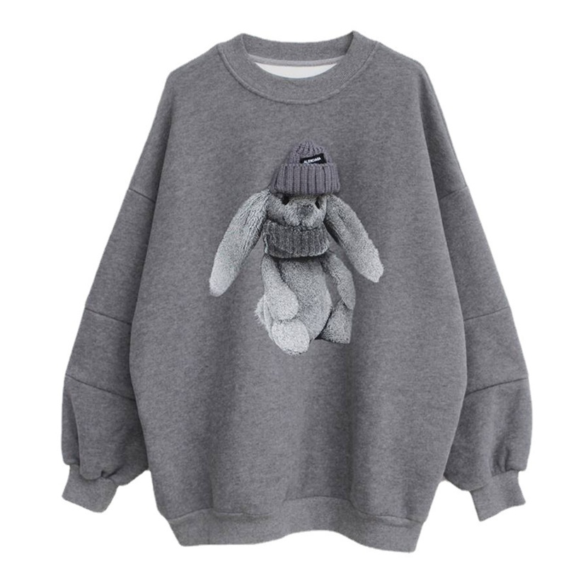 Áo Hoodie Tay Dài In Hình Thỏ 3D Phong Cách Harajuku Cho Nữ