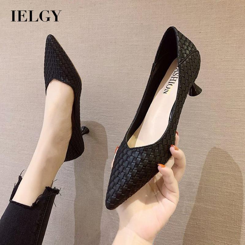 Giày cao gót IELGY mũi nhọn phong cách thời trang Hàn Quốc cho nữ