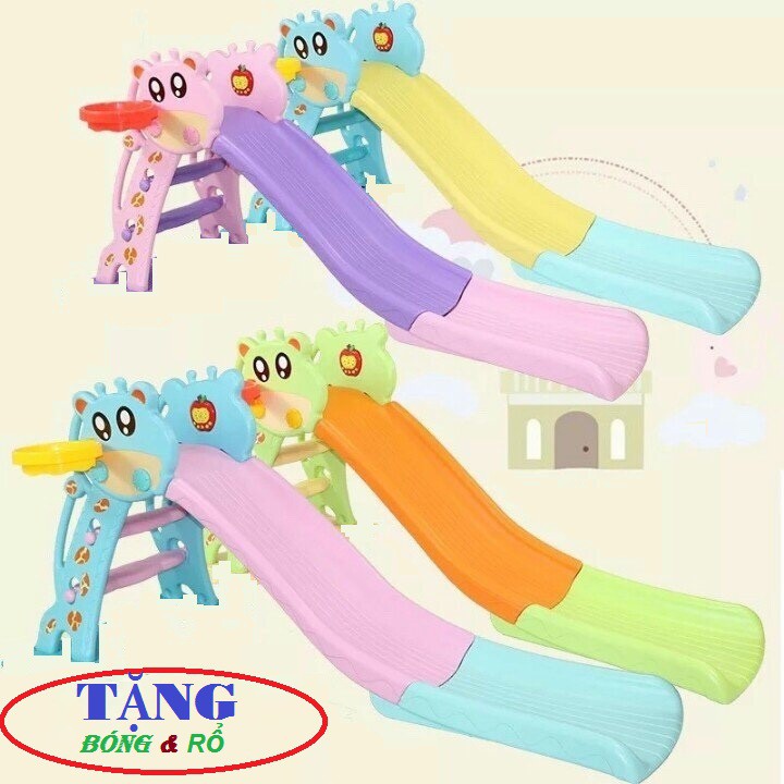 [Mã TOYDEC hoàn 20K xu đơn 50K] CẦU TRƯỢT CHO BÉ YÊU - 170cm ( TẶNG BÓNG RỔ)