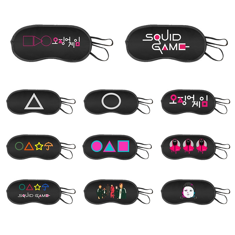 [Hàng mới về] Mặt nạ che mắt khi ngủ mềm mại họa tiết phim Squid Game mềm mại tiện lợi cho nam và nữ khi đi du lịch