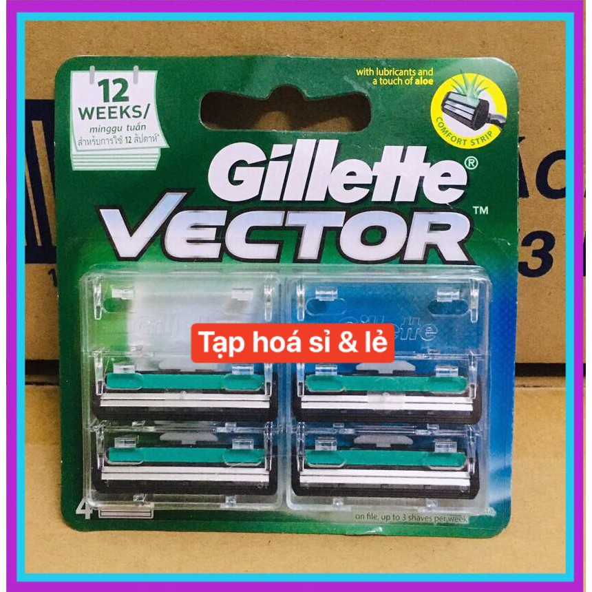 Lưỡi dao cạo râu Gillette Vector kép ( 1 vỉ 4 cái)