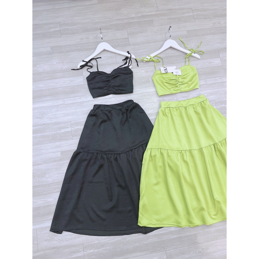 SET BỘ ÁO 2S CHUN LƯNG CHÂN VÁY XOÈ