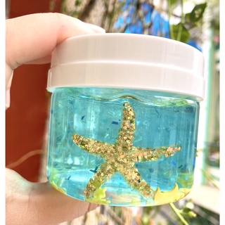 Slime cool starfish/ charm sao biển mát mẻ/ slime trong đặc, dẻo/ hủ 120ml/ charm màu ngẫu nhiên/slime giá rẻ