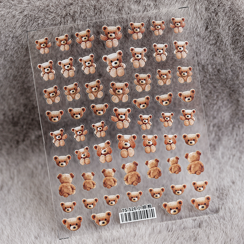 Miếng Dán Trang Trí Móng Tay 3d Hình Gấu Đáng Yêu Diy 5d