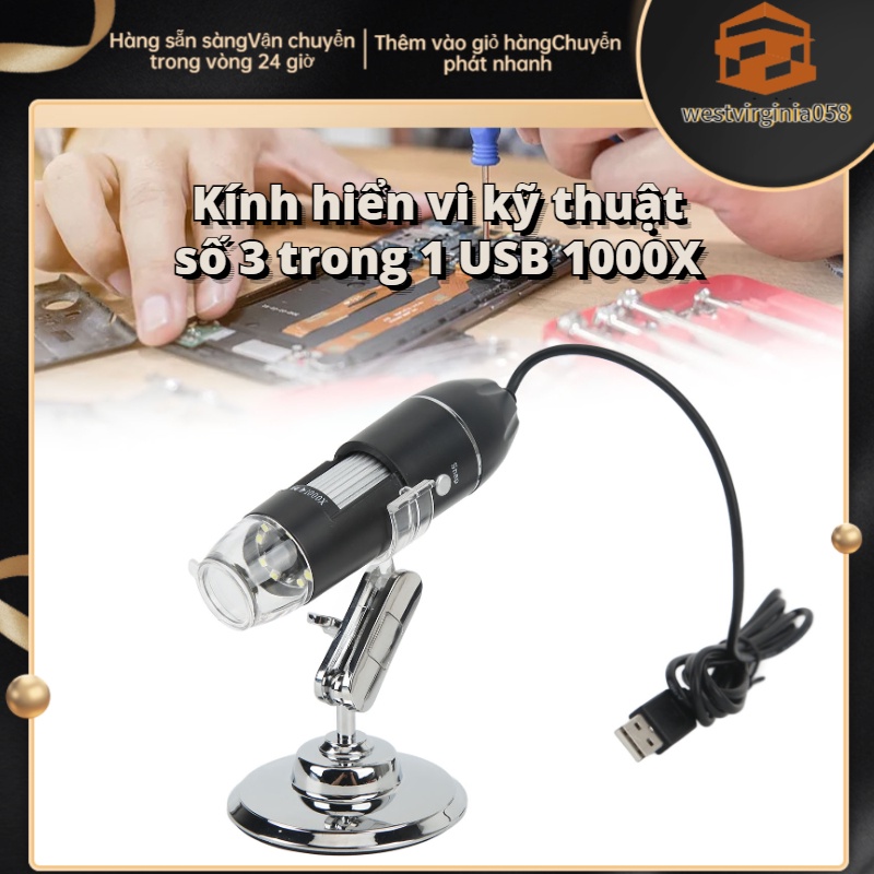 💯Có thể bán buôn😁 Kính hiển vi kỹ thuật số 1000X USB 640x480 Máy ảnh video rõ nét để xử lý sửa chữa 💖Hàng giao ngay💖Westvirginia058