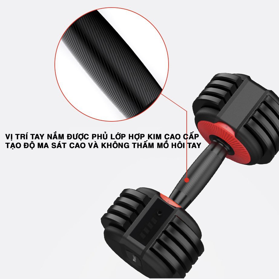 Tạ đơn điều chỉnh JOBUR - Size 25kg - Hỗ trợ tập Gym tại nhà (Tặng tai nghe)