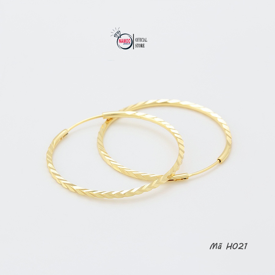 Khuyên Tai Tròn H021 Bền Màu bảo hành 6 tháng Đường kính 4cm