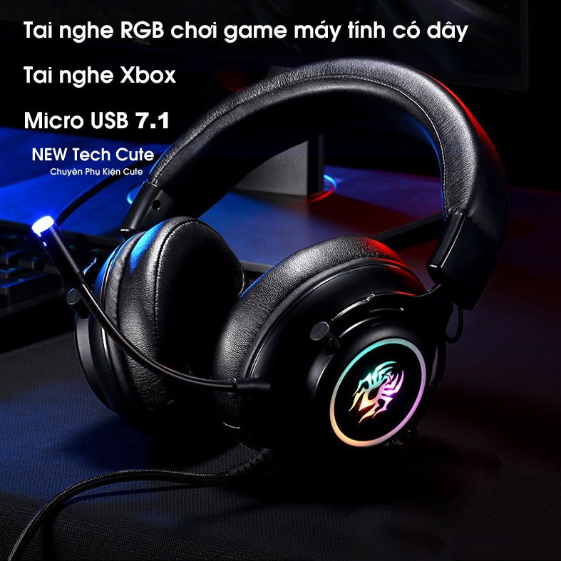 Tai Nghe Chụp Tai, Tai Nghe Nhạc Có dây chơi GAME G60 Âm Thanh 7.1| LED Nổi Bật Siêu Phẩm Cho Máy Tính PC - LAPTOP
