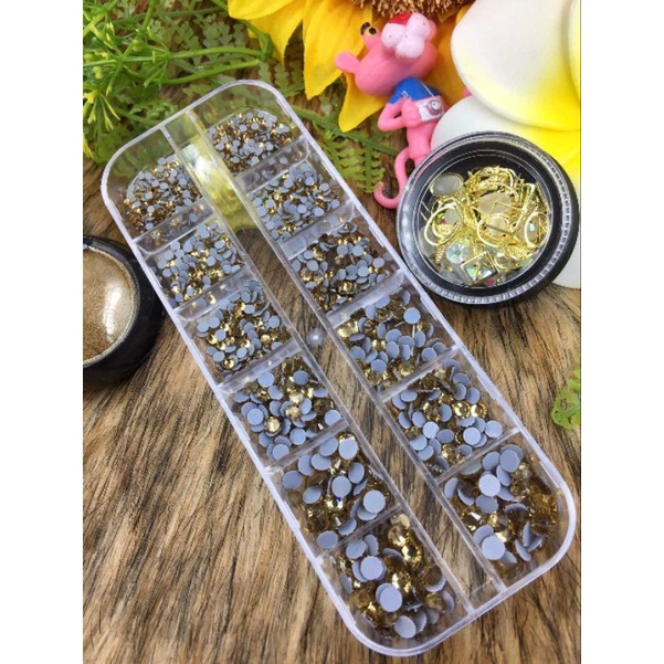 Đá chân keo lưới YHB trắng,ab,mix màu,..khay 12 ô 1440v như hình