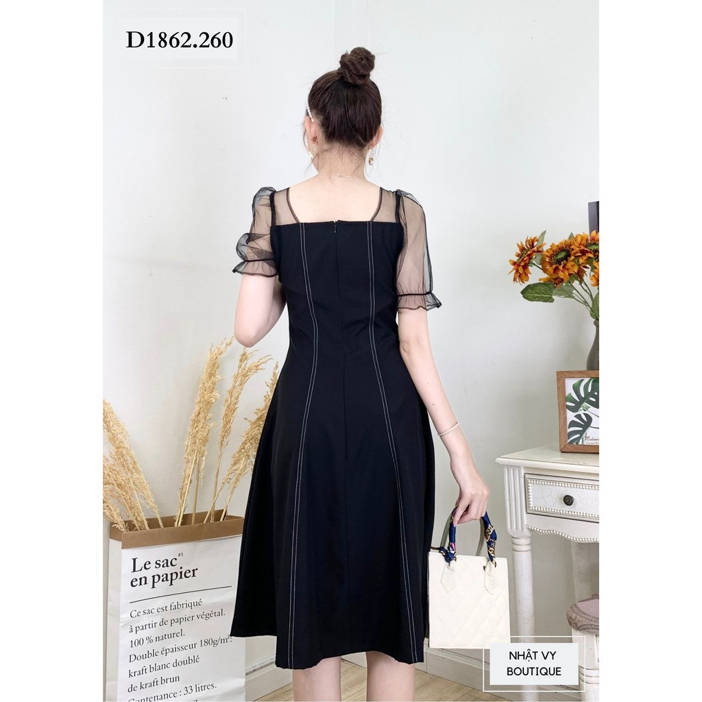 [Mã BMBAU50 giảm 50K đơn 150K] Đầm dự tiệc dáng xòe viền chỉ tay lưới  Nhật Vy BOUTIQUE - D1862 | BigBuy360 - bigbuy360.vn