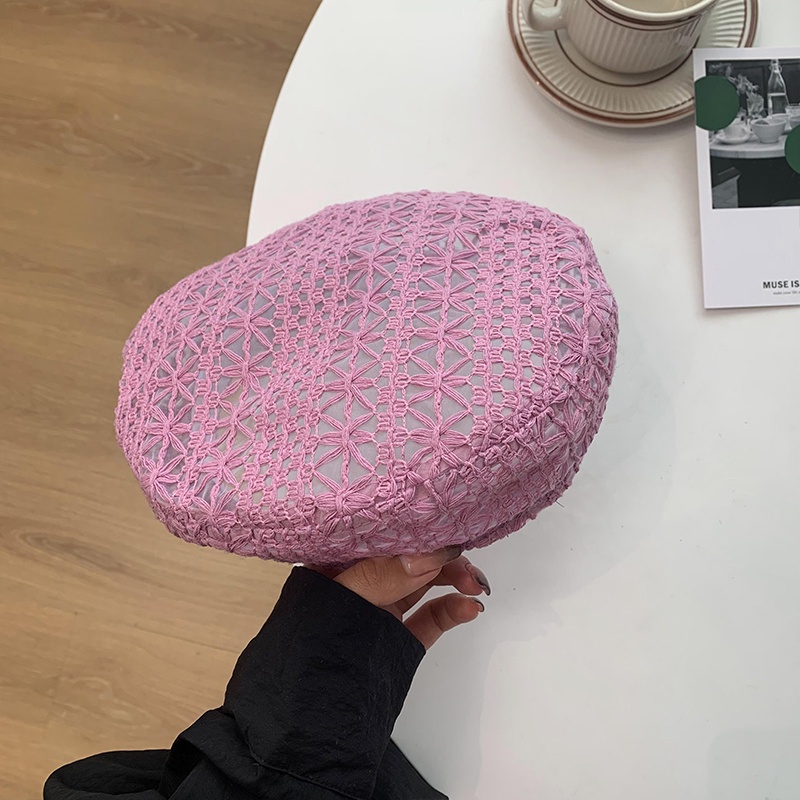 Mũ Beret Ren Mỏng Thoáng Khí Thời Trang Mùa Hè Cho Nữ