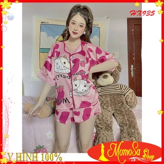 Đồ bộ nữ mặc nhà ❤️ đồ bộ đùi nữ lụa satin mềm mịn dễ thương momosa shop