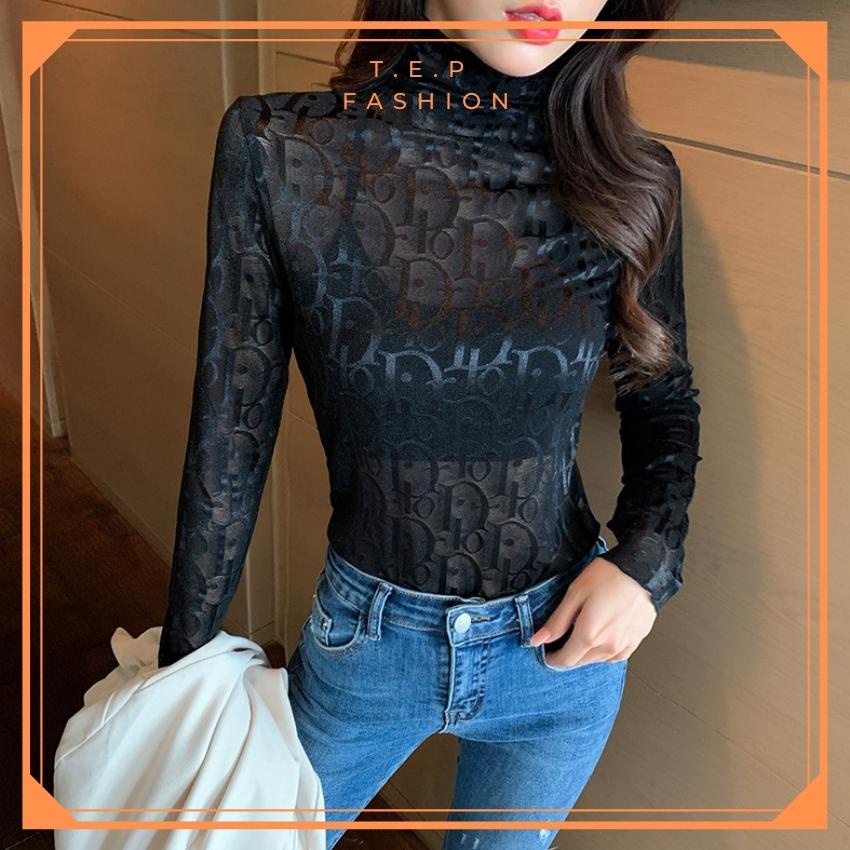 [ SANG CHẢNH] Áo Nhũ Dài Tay, Áo Giữ Nhiệt Nữ Nhũ D.I.O.R Sang Chảnh Phong Cách Hàn Quốc Tep Fashion - ADT002