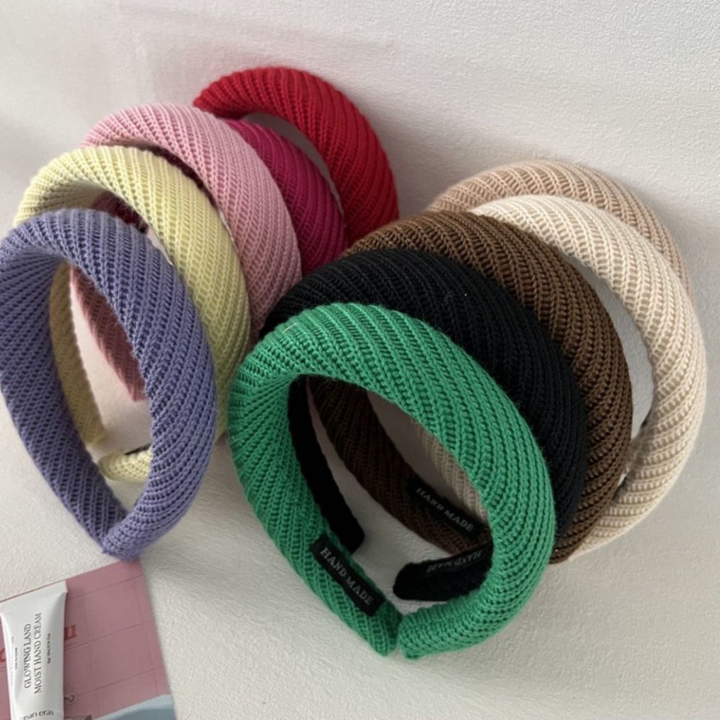 Băng Đô Đan Len Màu Kẹo Ngọt Phong Cách Hàn Quốc Thời Trang Thu Đông Mới 2022