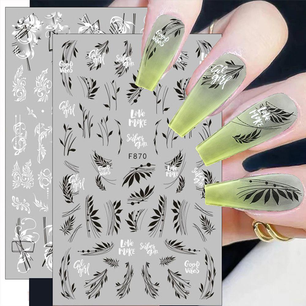 SOFTNESS Nail Sticker Cute Slider Flower Nail Art Decorations Leaves