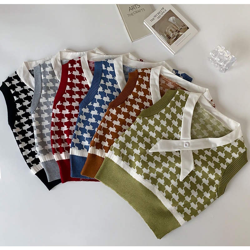 Áo Dệt Kim Cổ Chéo Kẻ Sọc Thời Trang Thu Đông  191968Áo Len Không Tay Phong Cách Hàn Quốc Cổ Điển Độc Đáo | BigBuy360 - bigbuy360.vn