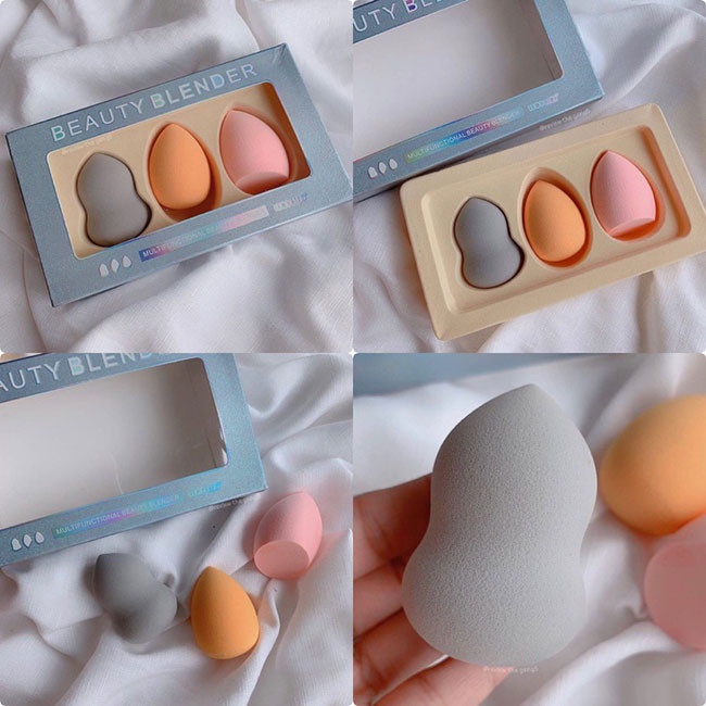 Set 3 Mút Trang Điểm Beauty Blender Cao Cấp Của Wodwod - BX3648