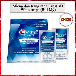 Miếng dán trắng răng Crest 3D Whitestrips (Bill Mỹ)