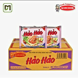 Mì ăn liền Hảo Hảo  tôm chua cay thùng ( 30 gói × 75g)
