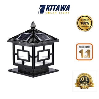 Đèn trụ cổng năng lượng mặt trời SV73 Kitawa, chống nước IP66, bảo hành 1 năm