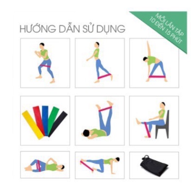 Dây miniband, Dây kháng lực tập gym bằng cao su co giãn tốt tập chân mông