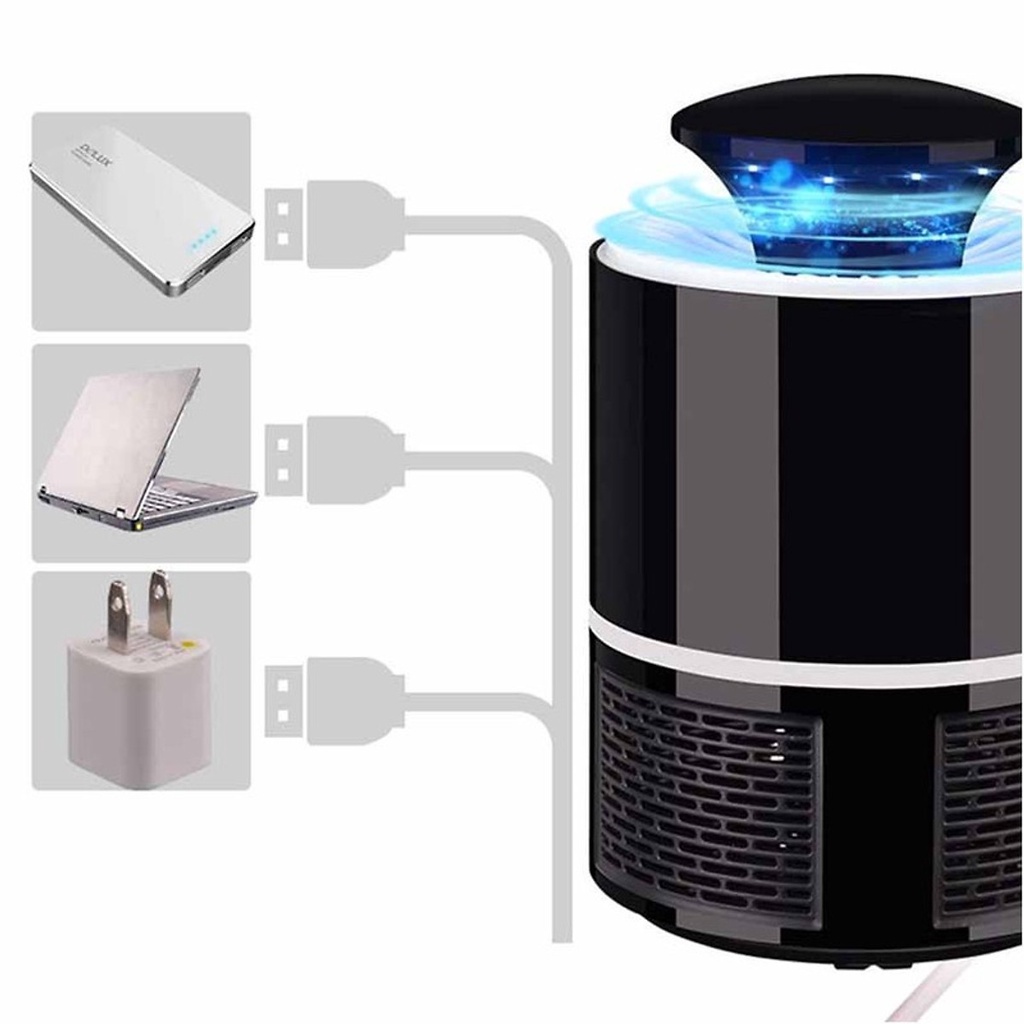 Đèn bắt muỗi  Đèn bắt muỗi hình trụ cổng Usb. Máy bắt muỗi thông minh diệt côn trùng hiệu quả