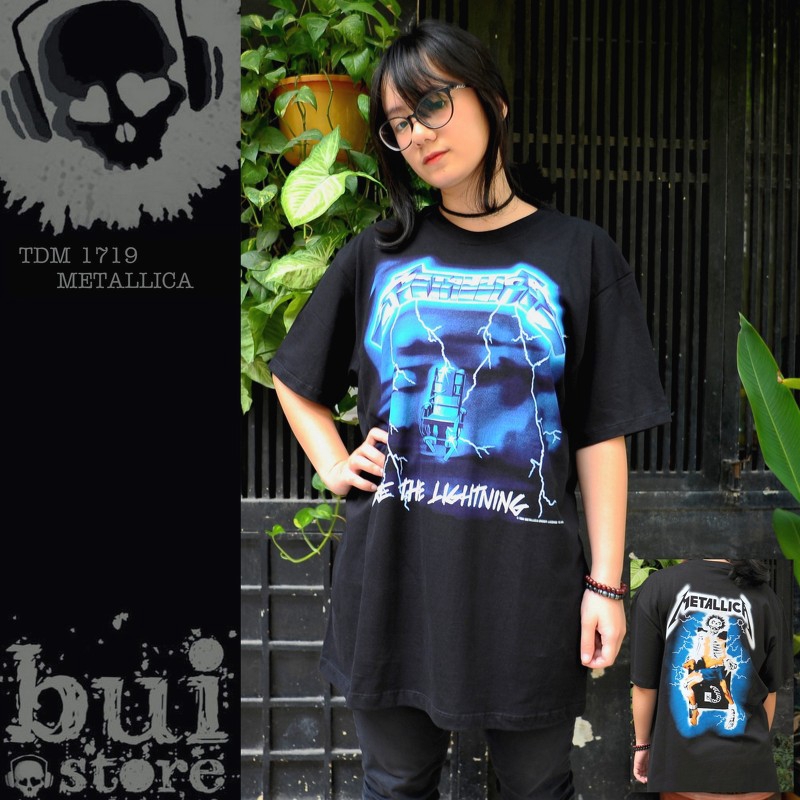 Áo Metallica TDM 1719 Rock band tee: áo phông 100% cottong - hàng Thái Lan dáng xuông over size nam nữ đều mặc được